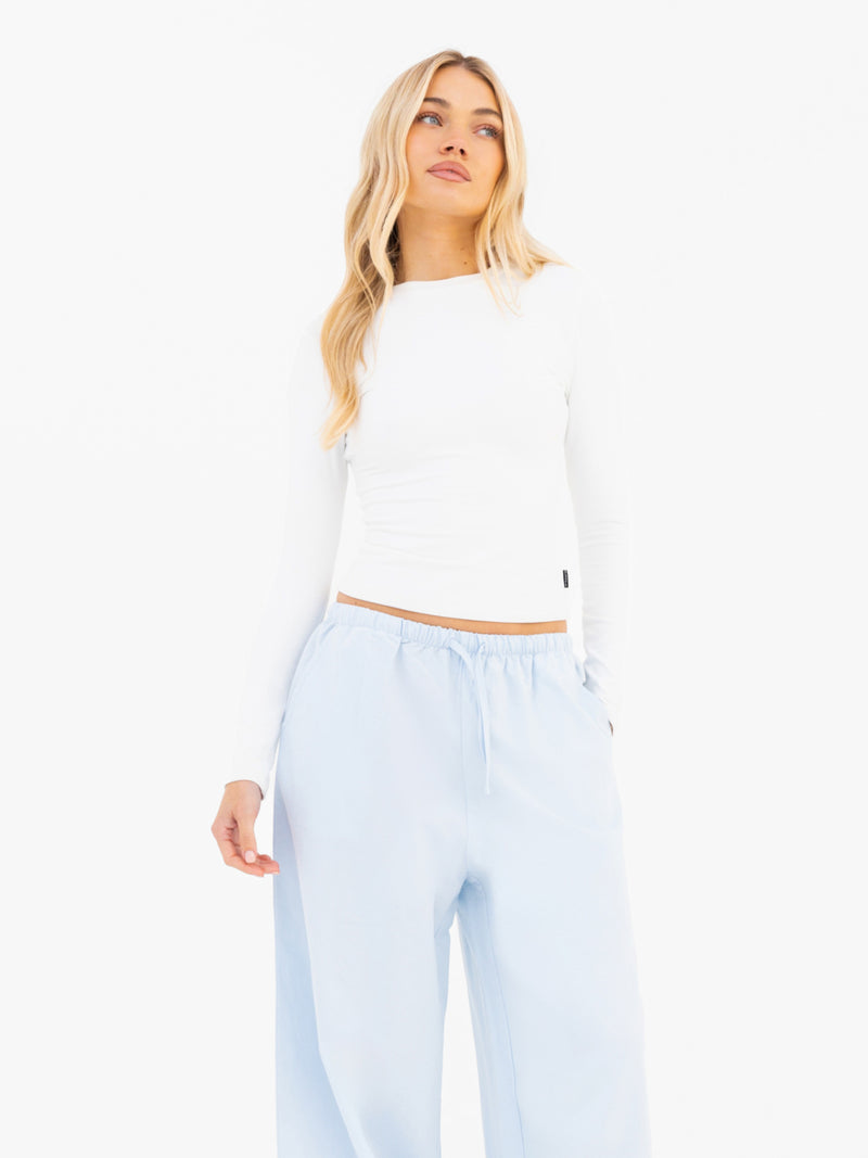 Maya Wide Leg Trousers - Zartes Blau