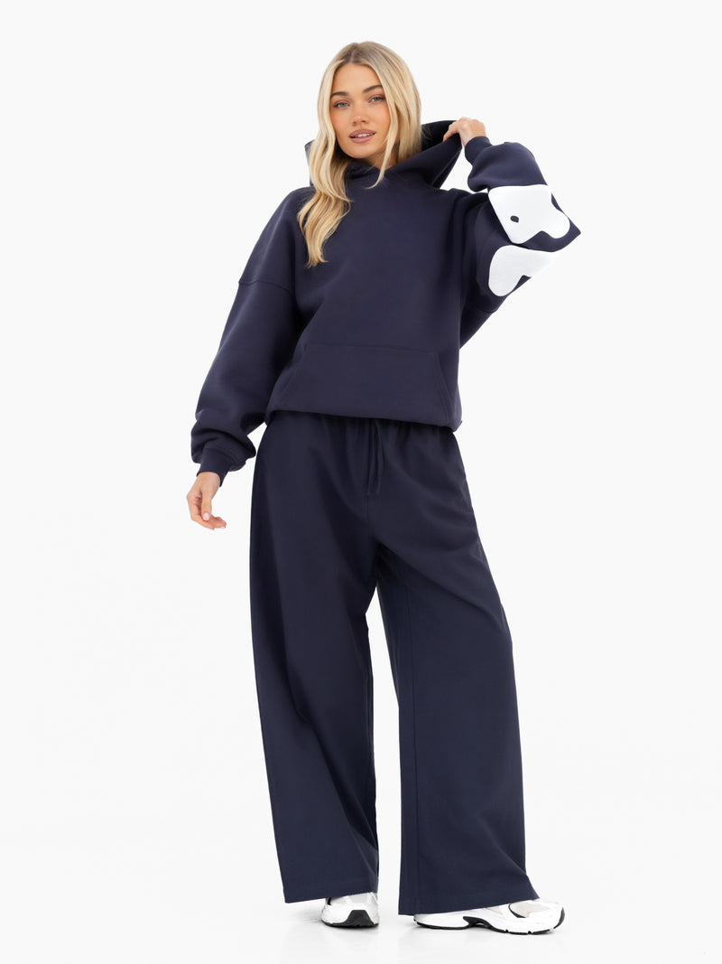 Maya Wide Leg Trousers - Echte Marine