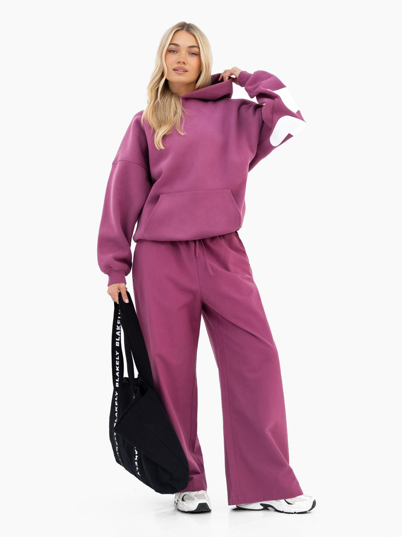 Maya Wide Leg Trousers - Maulbeere