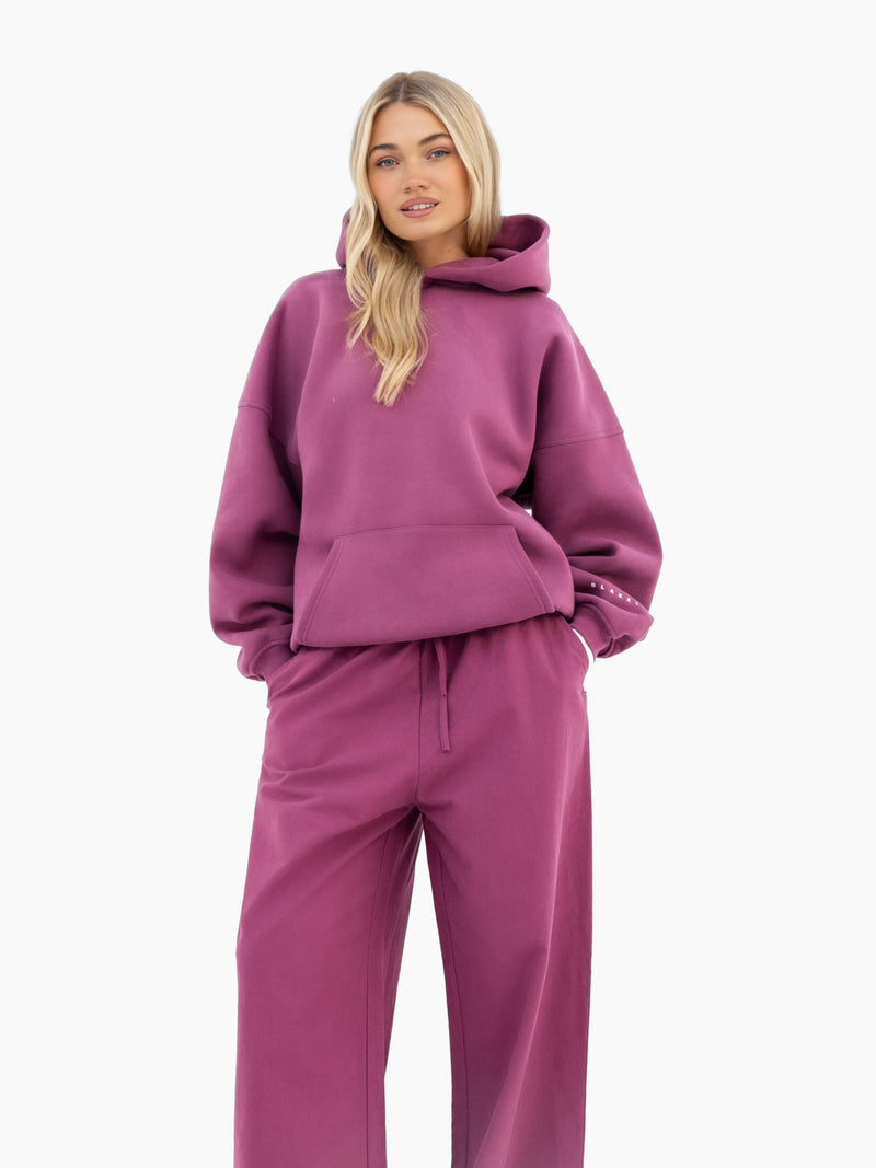 Maya Wide Leg Trousers - Maulbeere