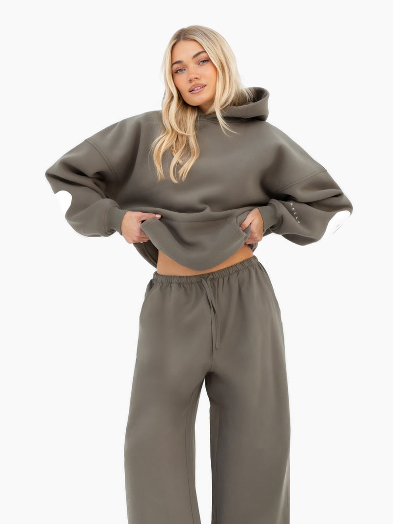 Maya Wide Leg Trousers - Safarigrün
