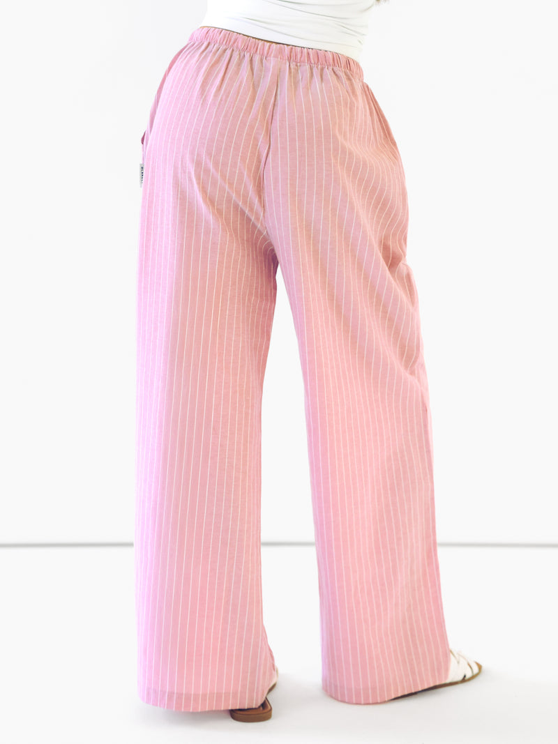 Summer Stripe Trousers - Rosa Streifen
