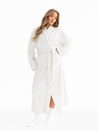 Isabel Embroidered Dressing Gown - White