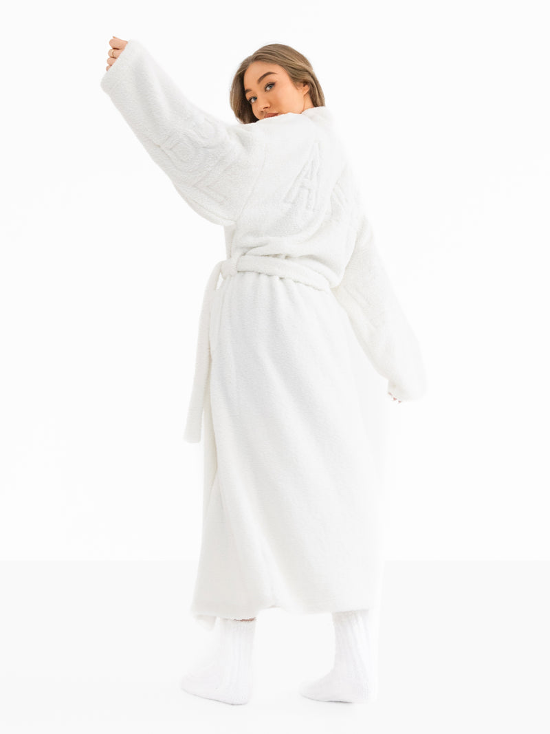 Isabel Embroidered Dressing Gown - White