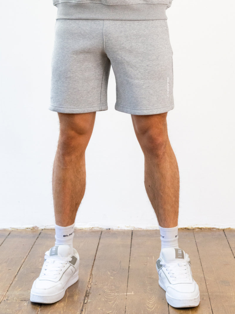 Italic Linear Relaxed Jogger Shorts - Mergelgrau