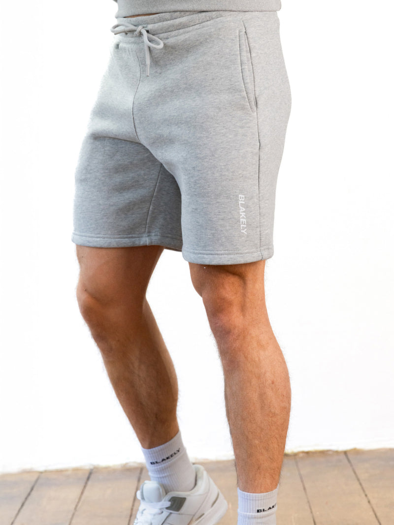 Italic Linear Relaxed Jogger Shorts - Mergelgrau