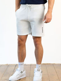 Italic Linear Relaxed Jogger Shorts - Marl White