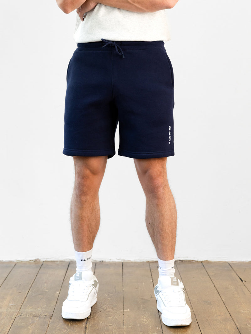 Italic Linear Relaxed Jogger Shorts - Marine