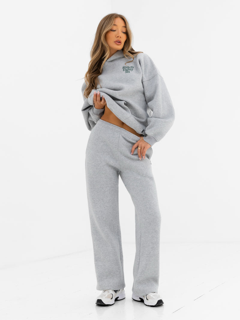 Jada Wide Leg Sweatpants - Marl Grey