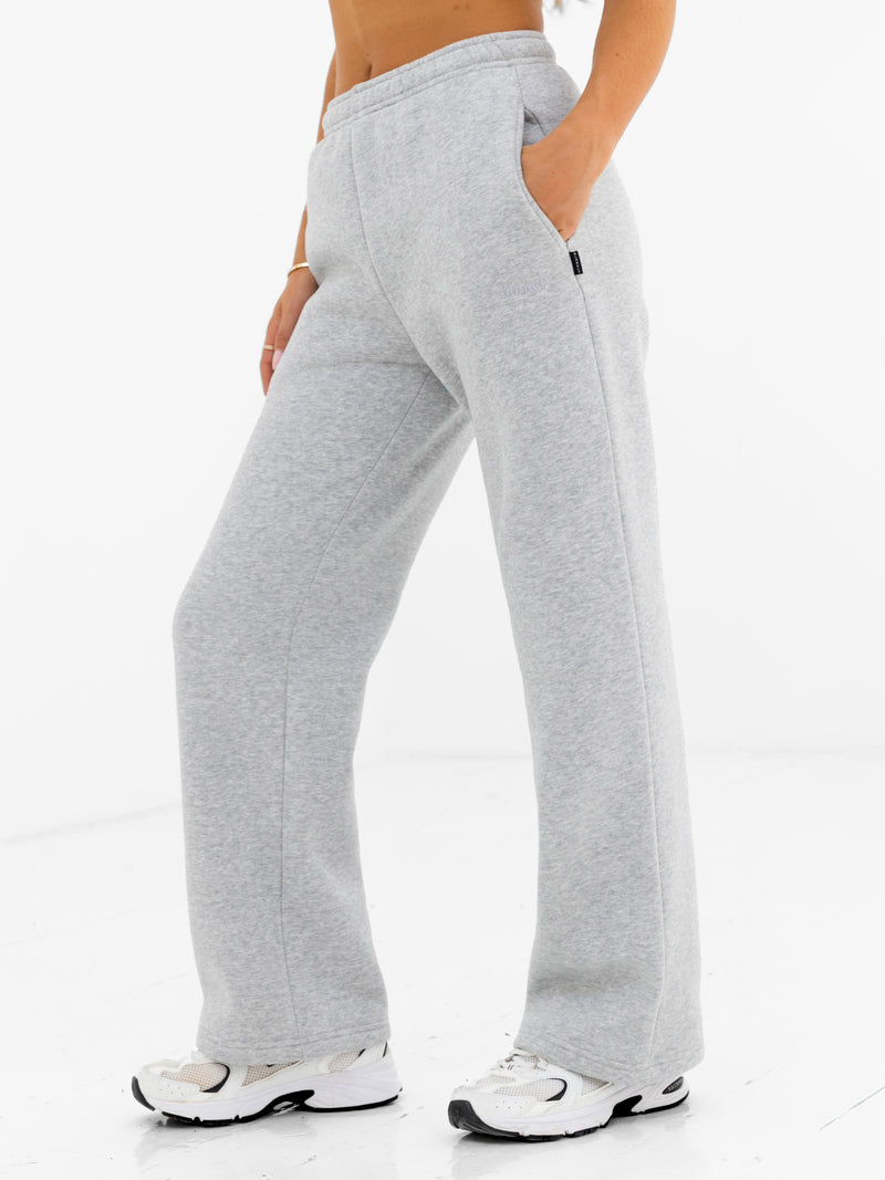 Jada Wide Leg Sweatpants - Marl Grey