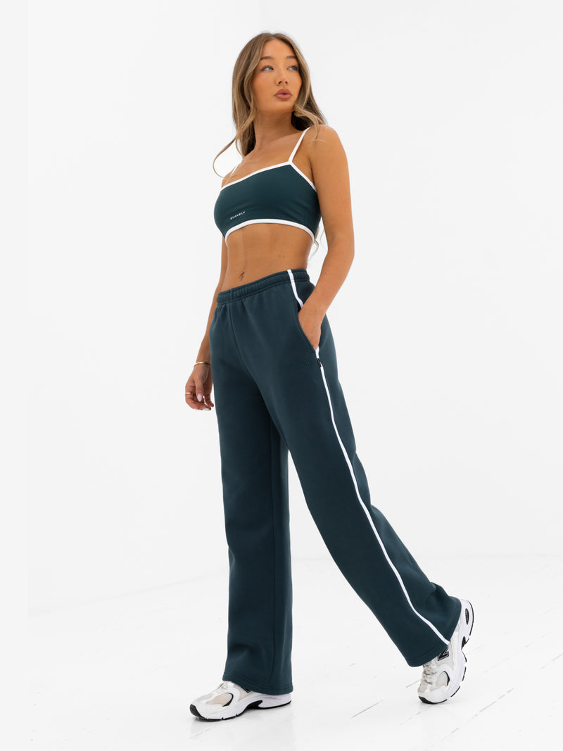Jada Wide Leg Sweatpants - Blaugrünes Grün