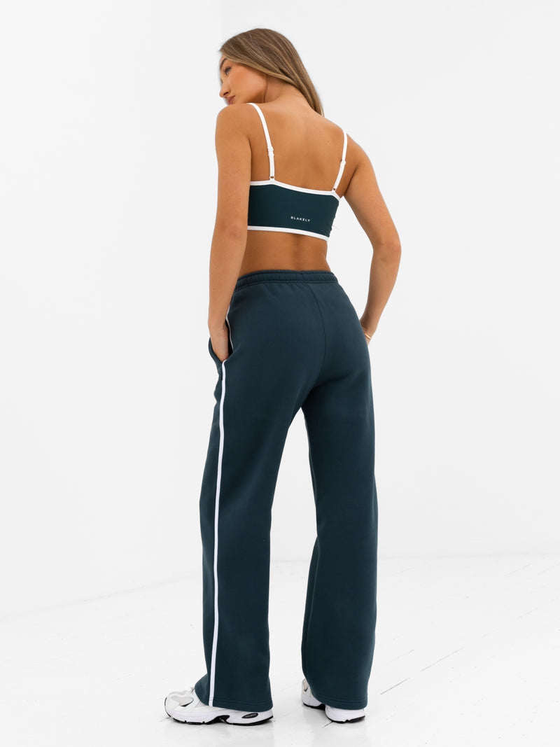 Jada Wide Leg Sweatpants - Blaugrünes Grün