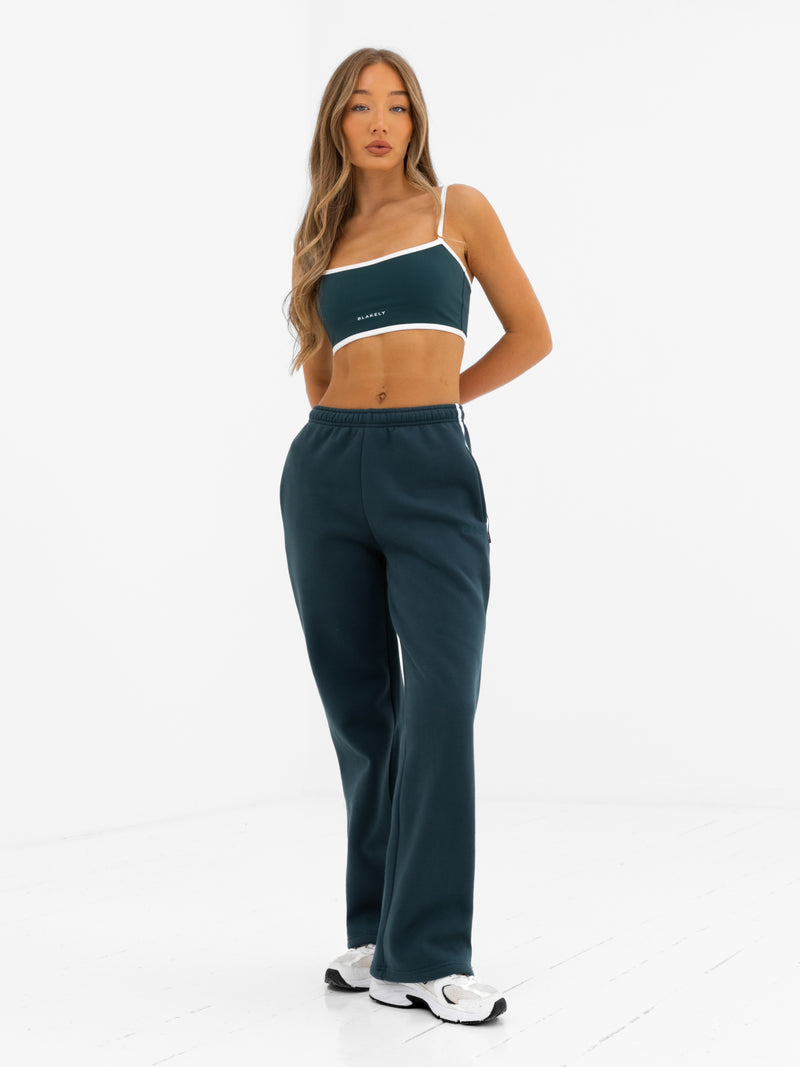 Jada Wide Leg Sweatpants - Blaugrünes Grün