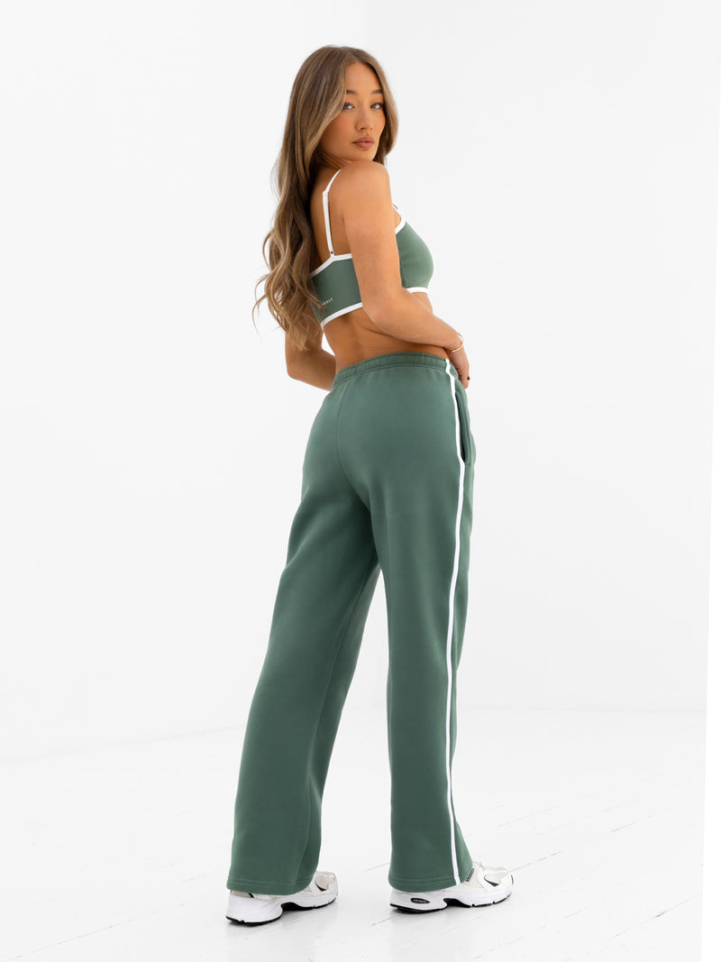 Jada Wide Leg Sweatpants - Vintage Green