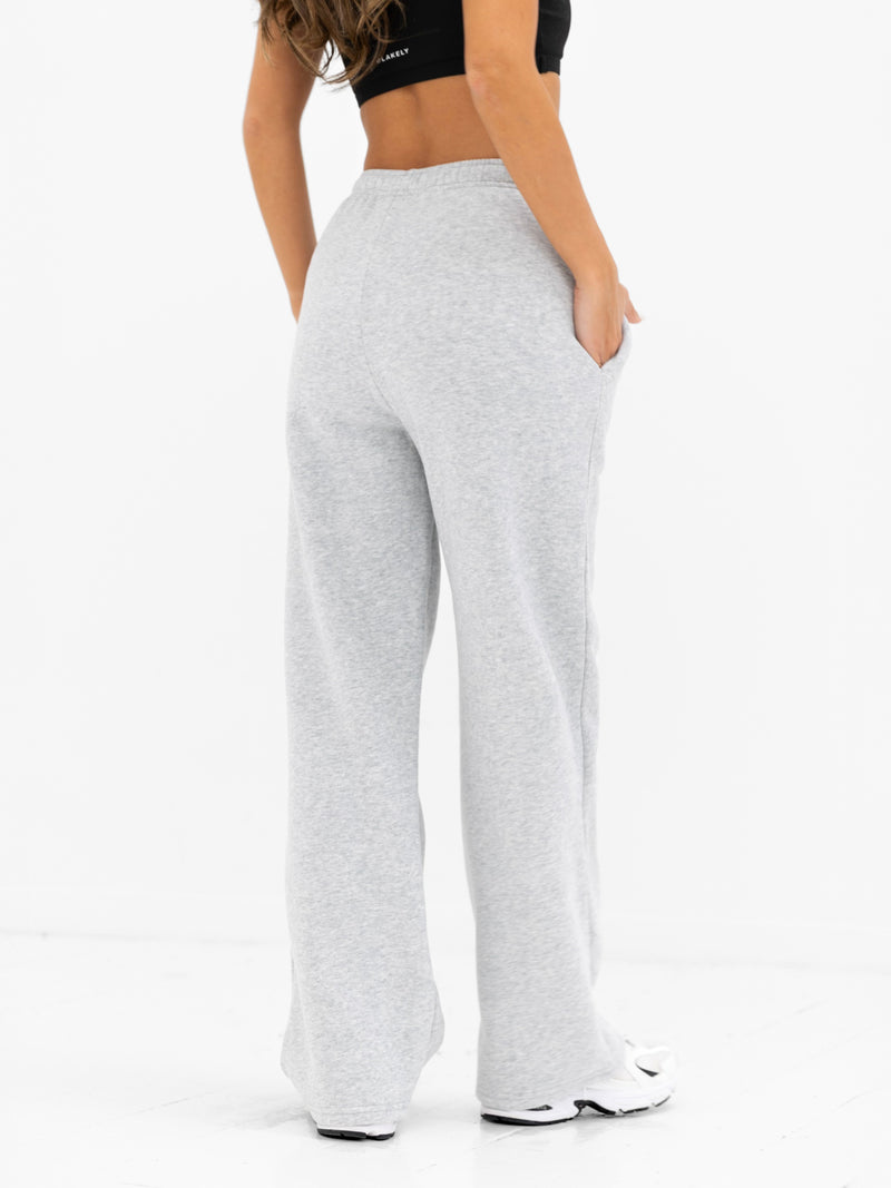 Georgia Wide Leg Sweatpants - Mergelgrau