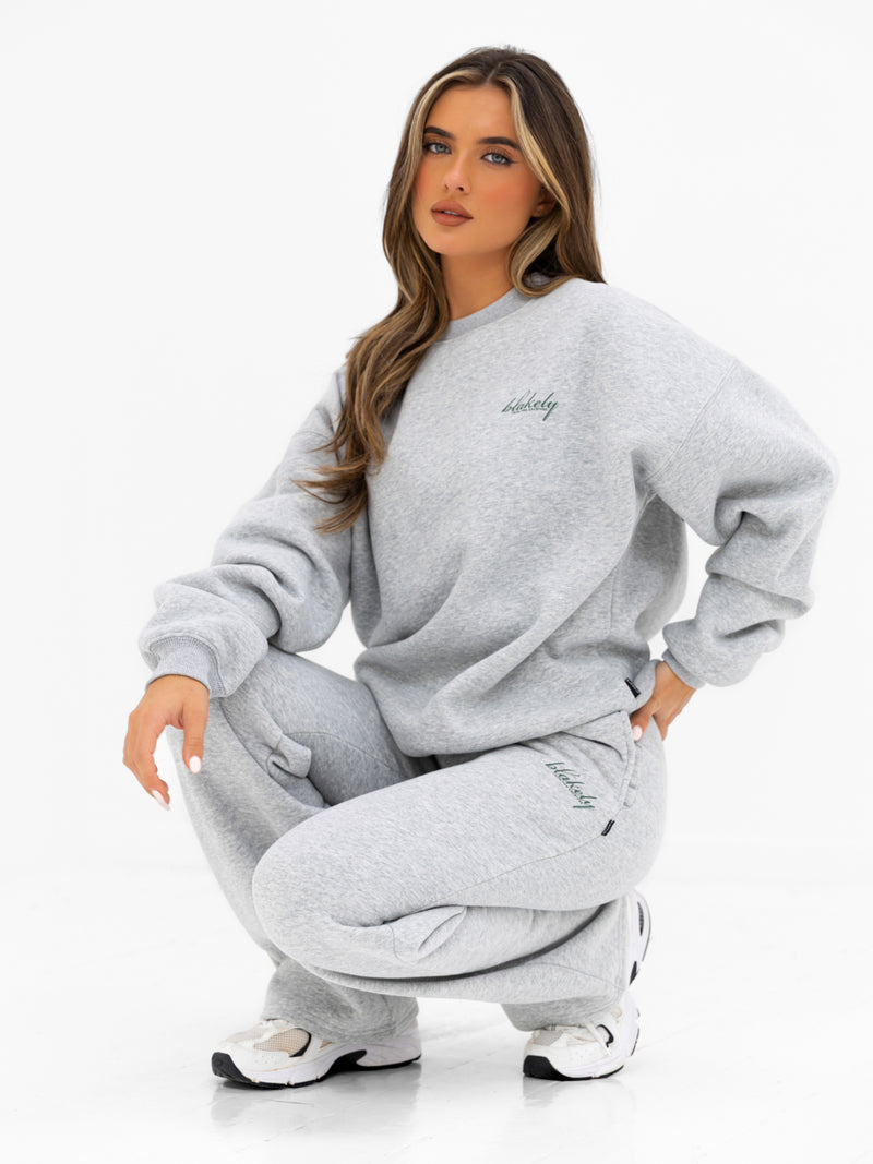 Georgia Wide Leg Sweatpants - Mergelgrau