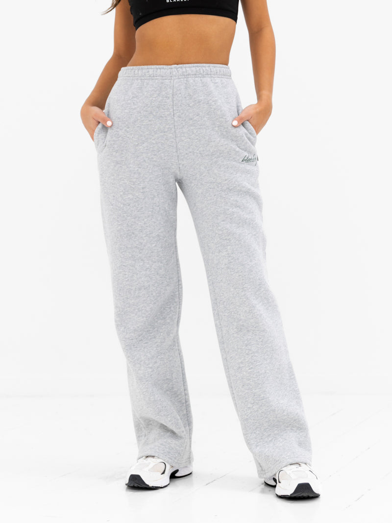 Georgia Wide Leg Sweatpants - Mergelgrau