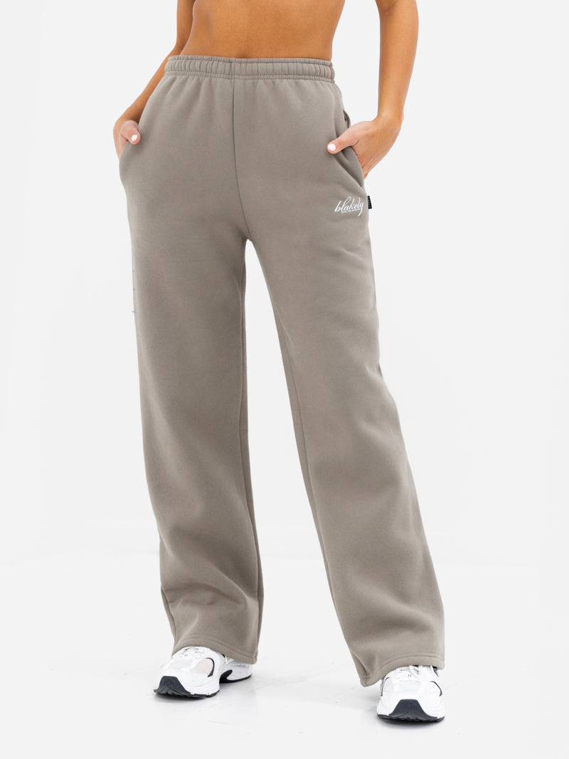 Georgia Wide Leg Sweatpants - Safarigrün