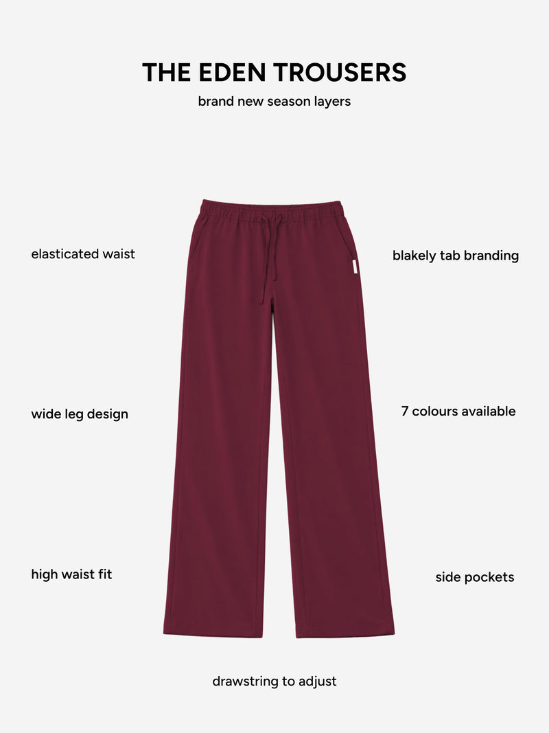 Eden Elasticated Trousers - Burgund