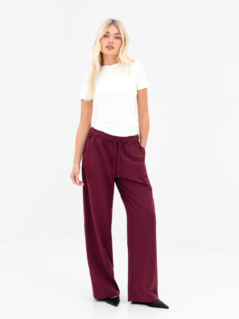 Eden Elasticated Trousers - Burgund