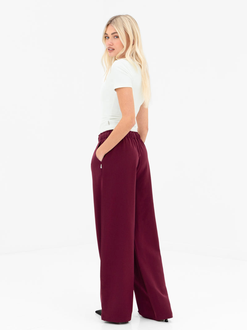Eden Elasticated Trousers - Burgund