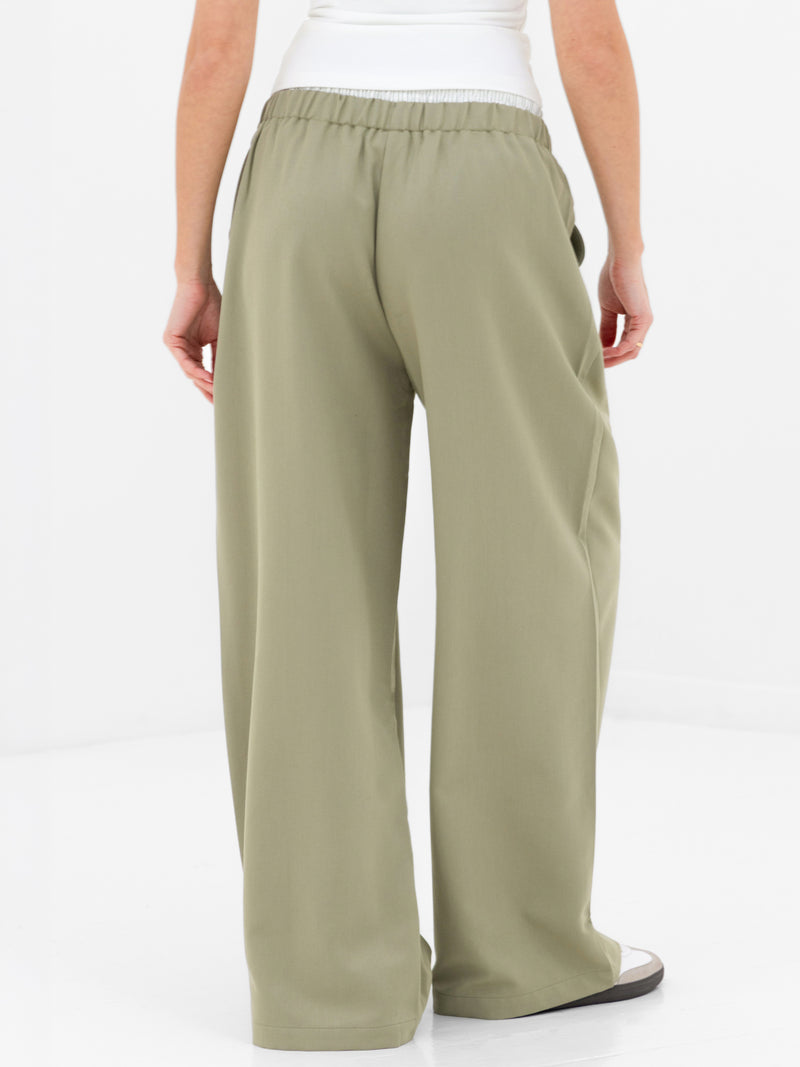 Eden Elasticated Trousers - Warmes Olivenöl