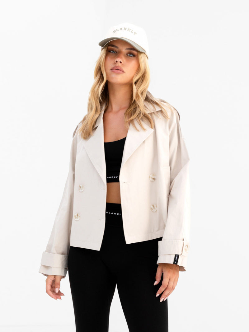 Amara Short Trench Coat - Cremefarben