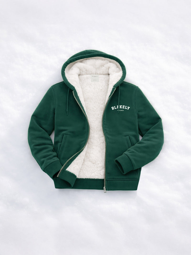 Heritage Zip Up Hoodie - Pine Green