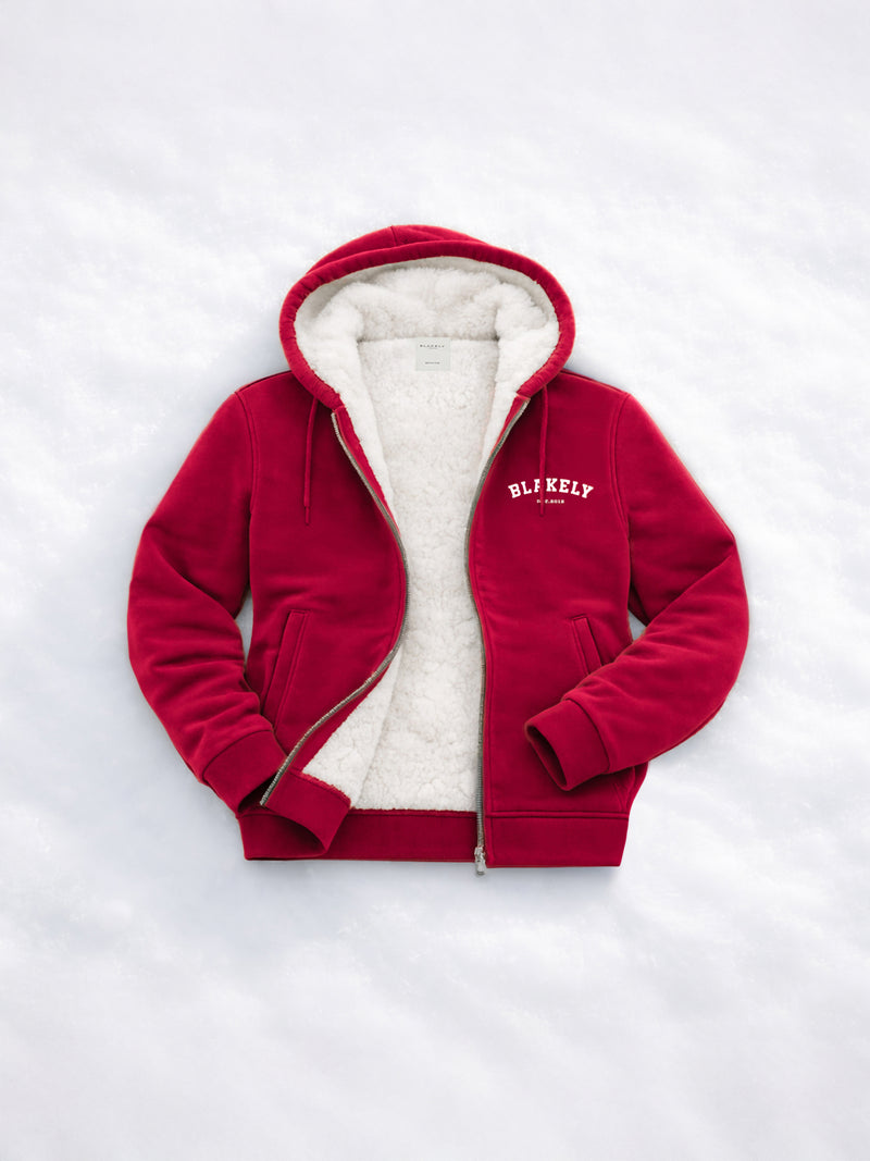 Heritage Oversized Full Zip Hoodie - Red