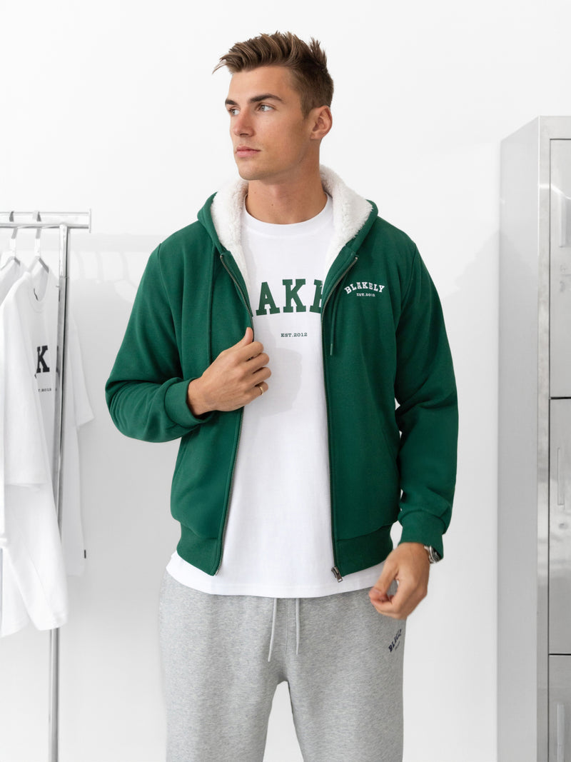 Heritage Zip Up Hoodie - Pine Green