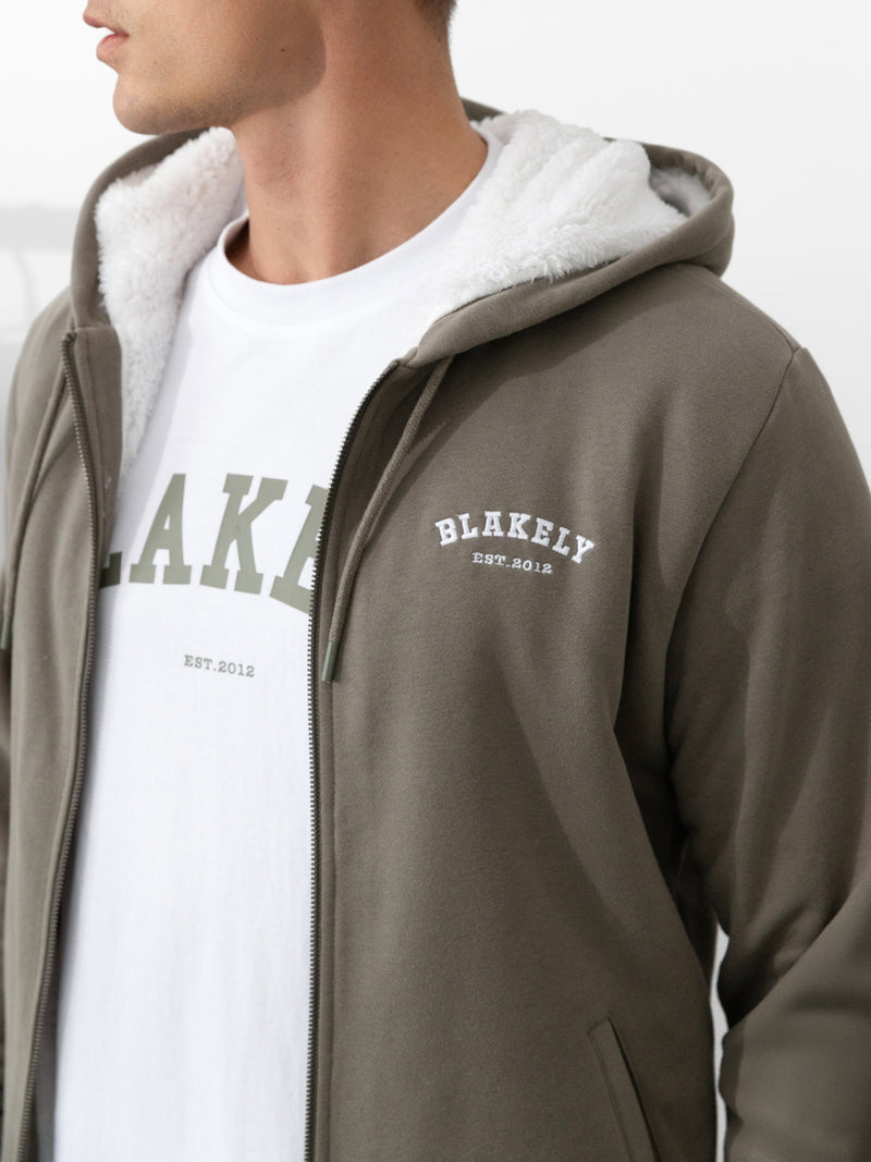 Heritage Relaxed Full Zip Hoodie - Safarigrün