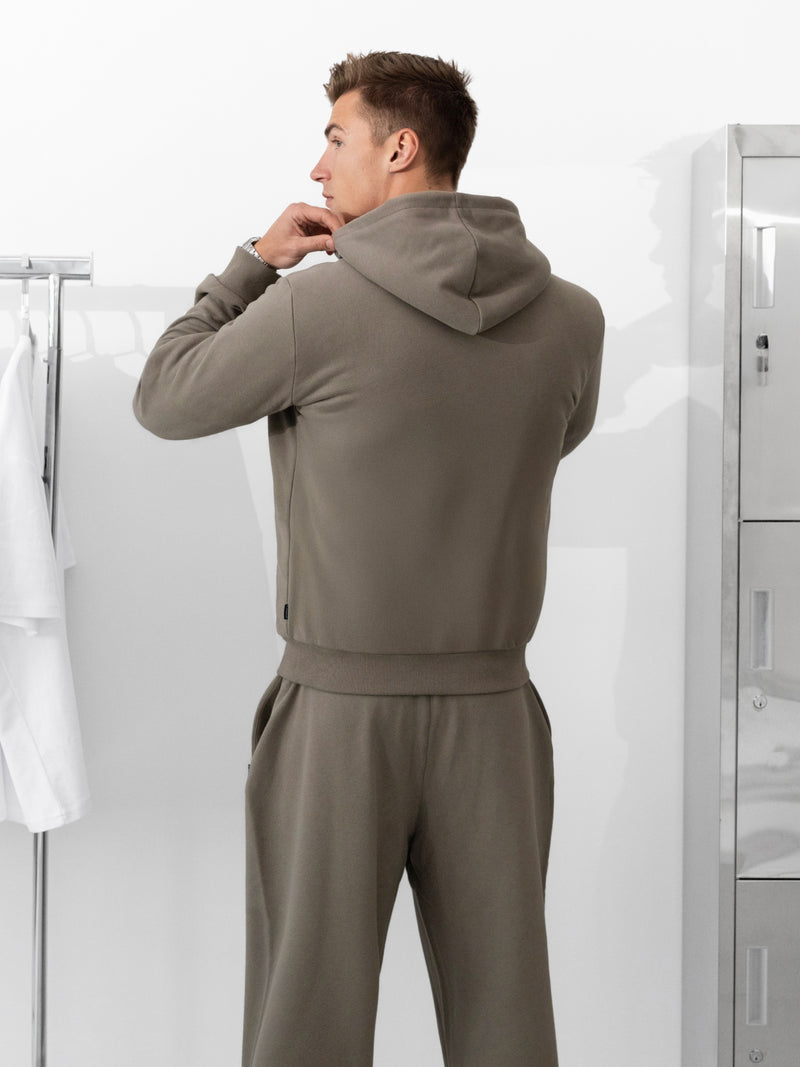 Heritage Relaxed Full Zip Hoodie - Safarigrün