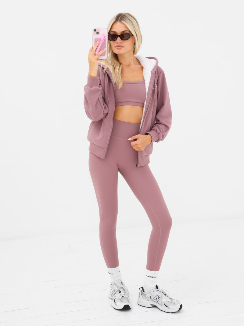 Heritage Full Zip Hoodie - Stoffig roze