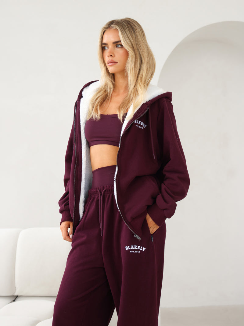 Heritage Full Zip Hoodie - Cerise noire