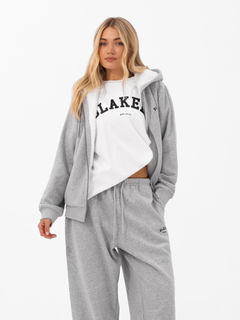 Heritage Oversized Full Zip Hoodie - Marl Grey