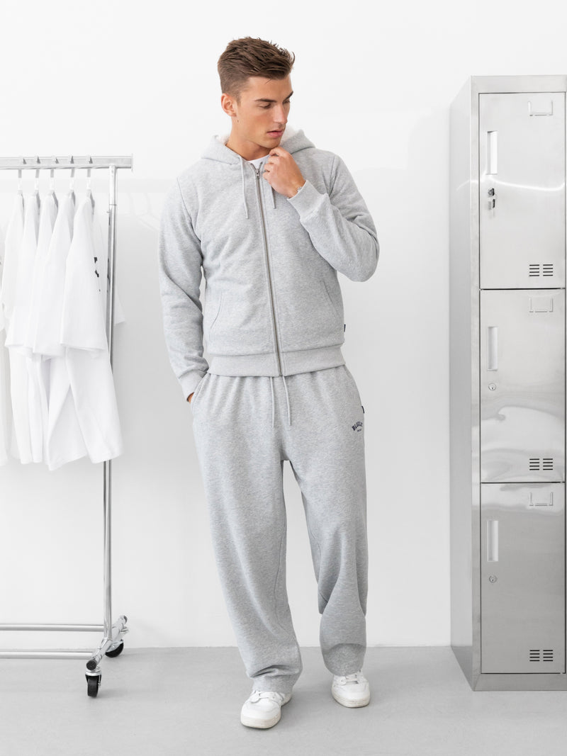 Heritage Zip Up Hoodie - Marl Grey