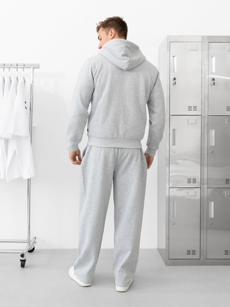 Heritage Zip Up Hoodie - Marl Grey