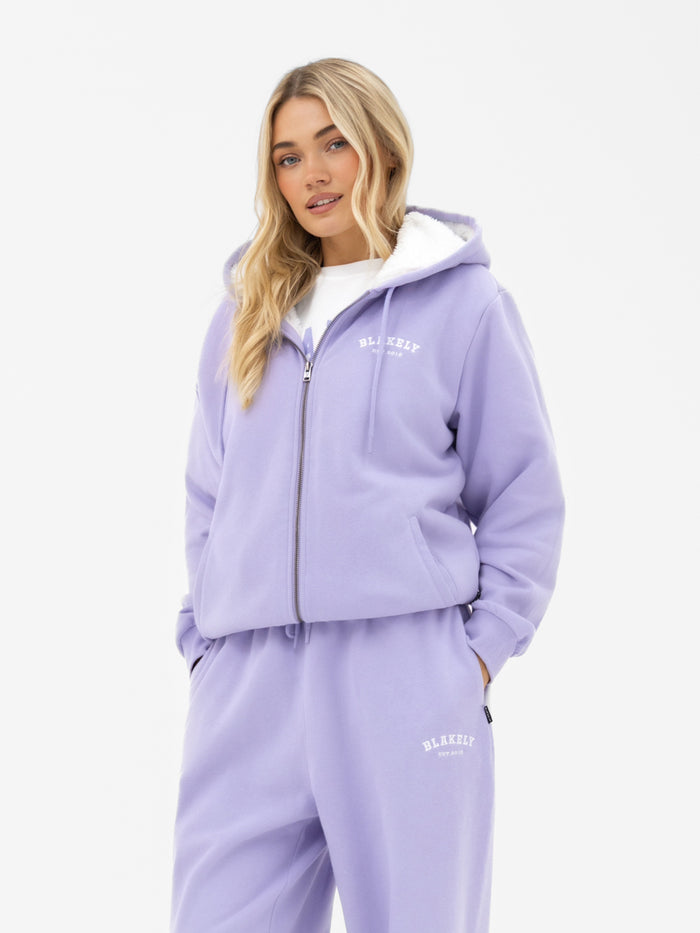 Heritage Oversized Full Zip Hoodie - Blasses Flieder
