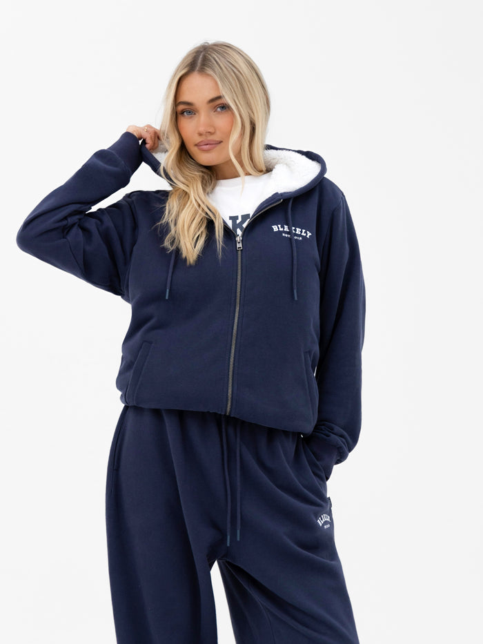 Heritage Oversized Full Zip Hoodie - Echtes Marineblau