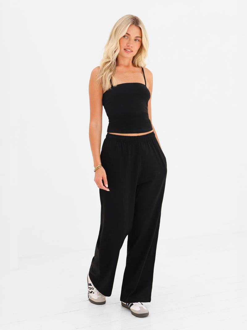 Ayla Cotton Cami Top - Noire