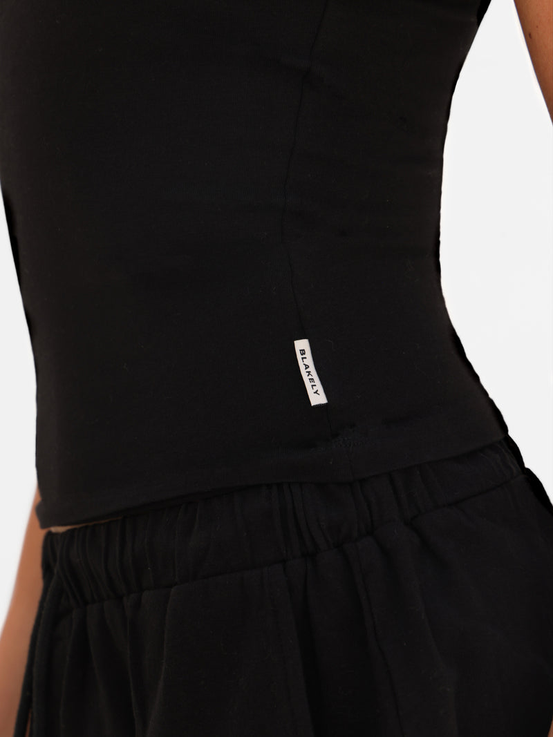 Ayla Cotton Cami Top - Noire