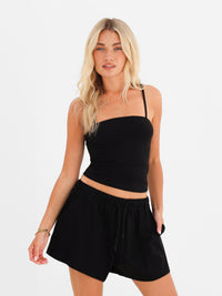 Ayla Cotton Cami Top - Noire