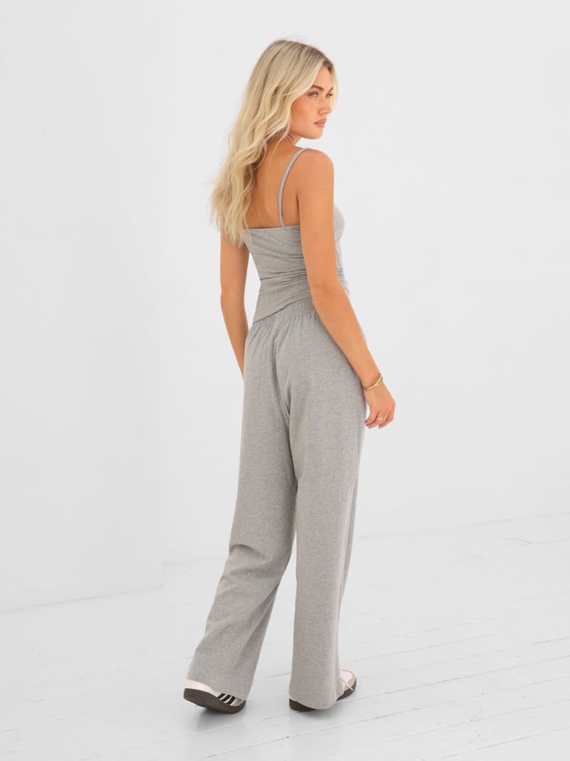 Ayla Cotton Cami Top - Gris chiné