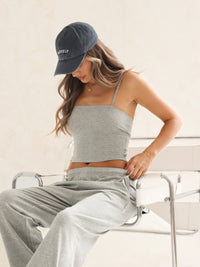 Ayla Cotton Cami Top - Gris chiné