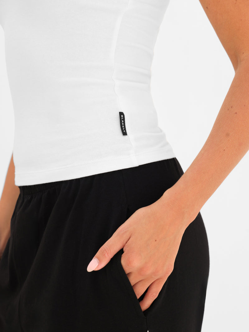 Ayla Cotton Cami Top - Blanche