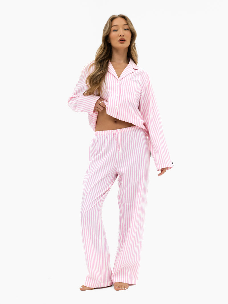 Suki Stripe Trousers - Pink Stripe