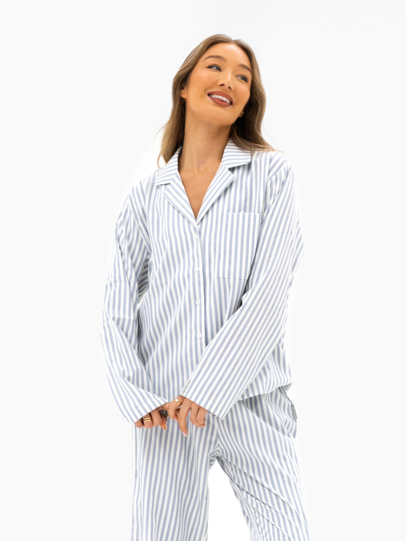 Suki Stripe Shirt - Light Grey Stripe