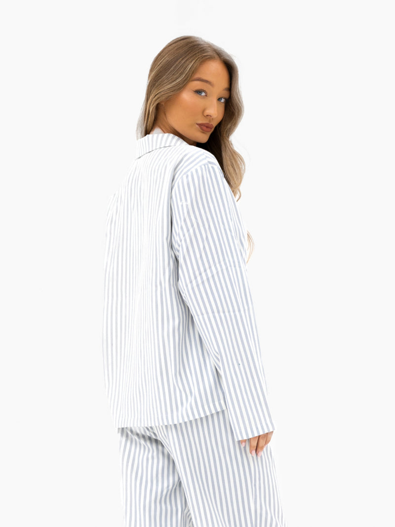 Suki Stripe Shirt - Light Grey Stripe