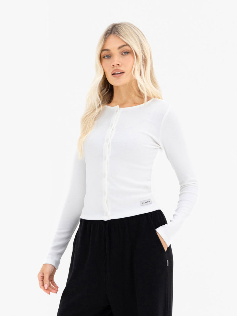 Ebony Button Up Cardigan - Warm wit