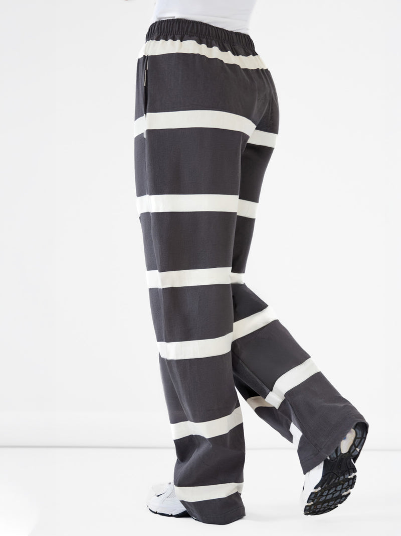 Tilly Striped Trousers - Houtskool